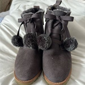 Boden suede wedge heel booties
